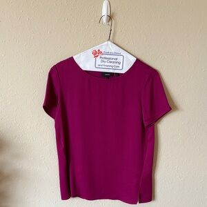 Theory Fuchsia 100% Silk Top
